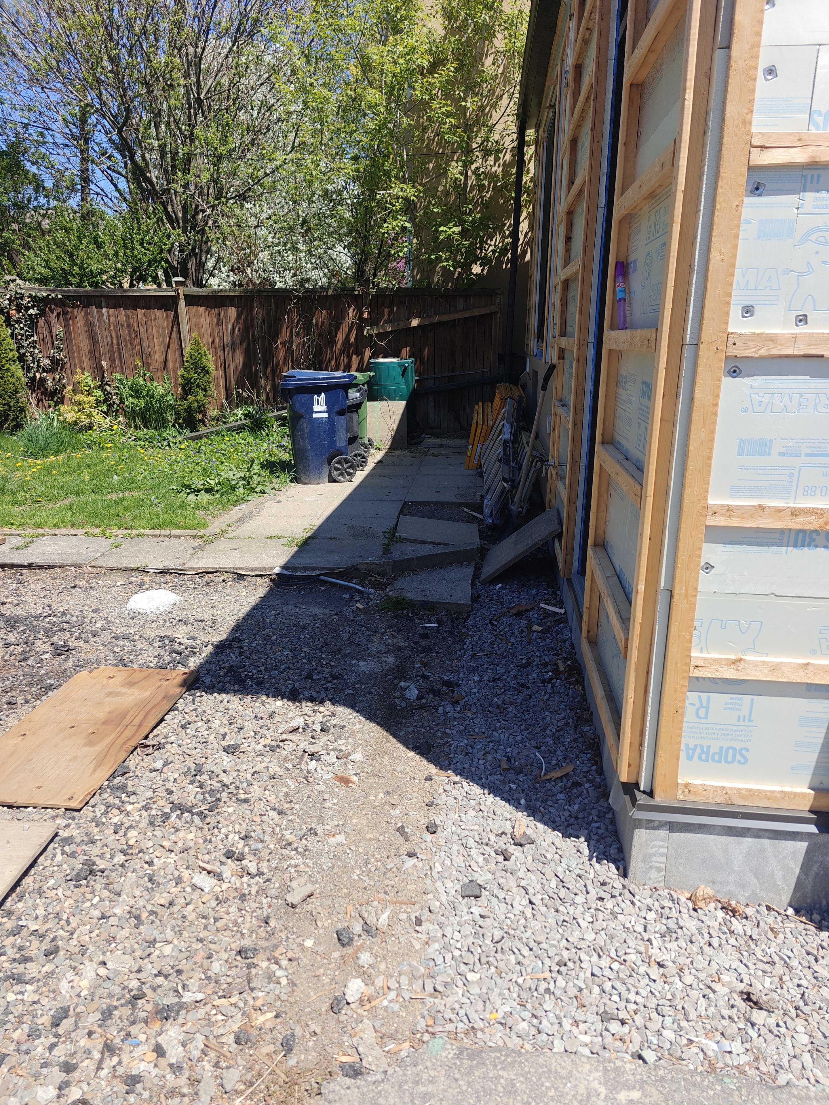 Laneway house construction site