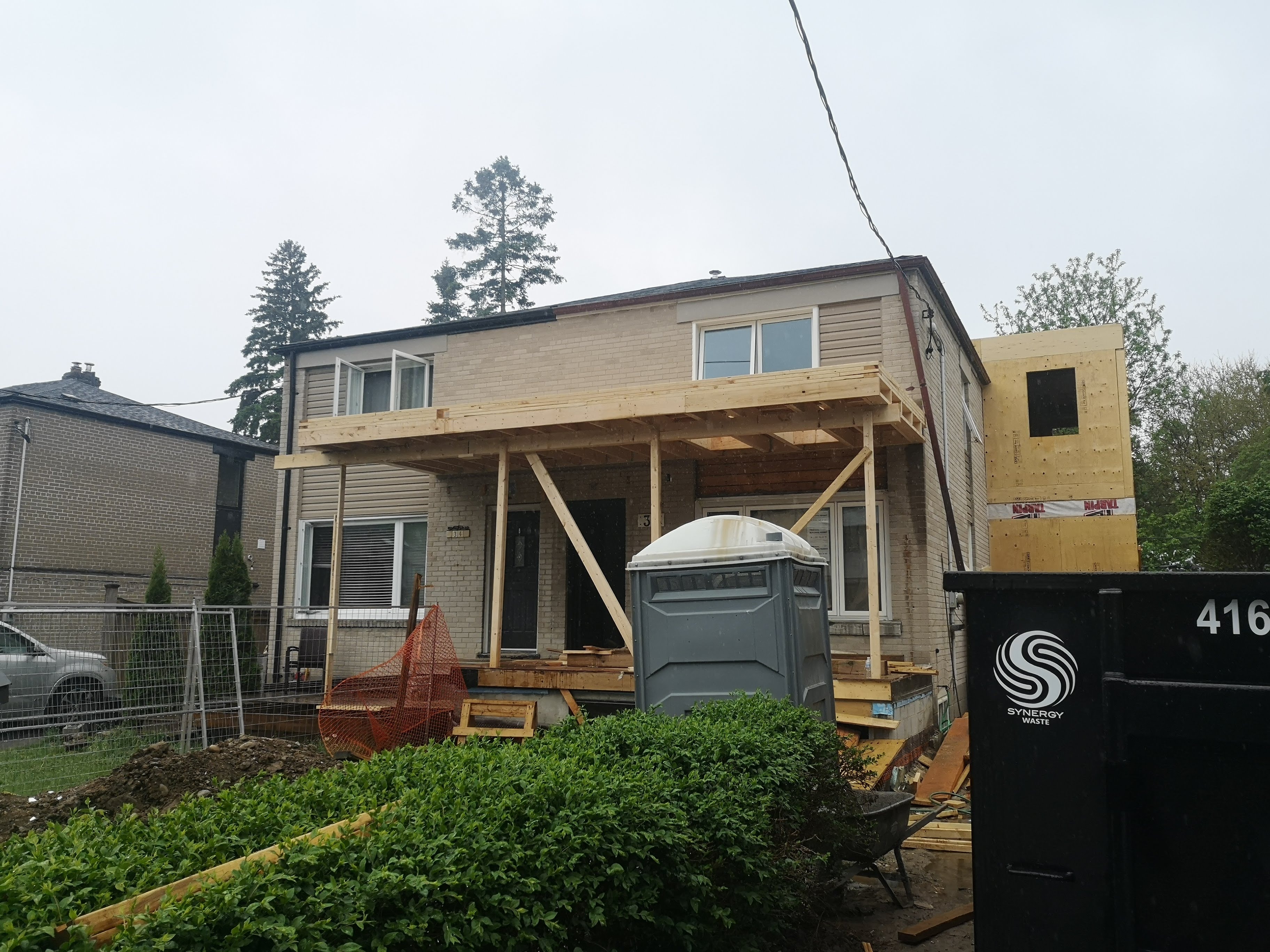 House addition with new framing