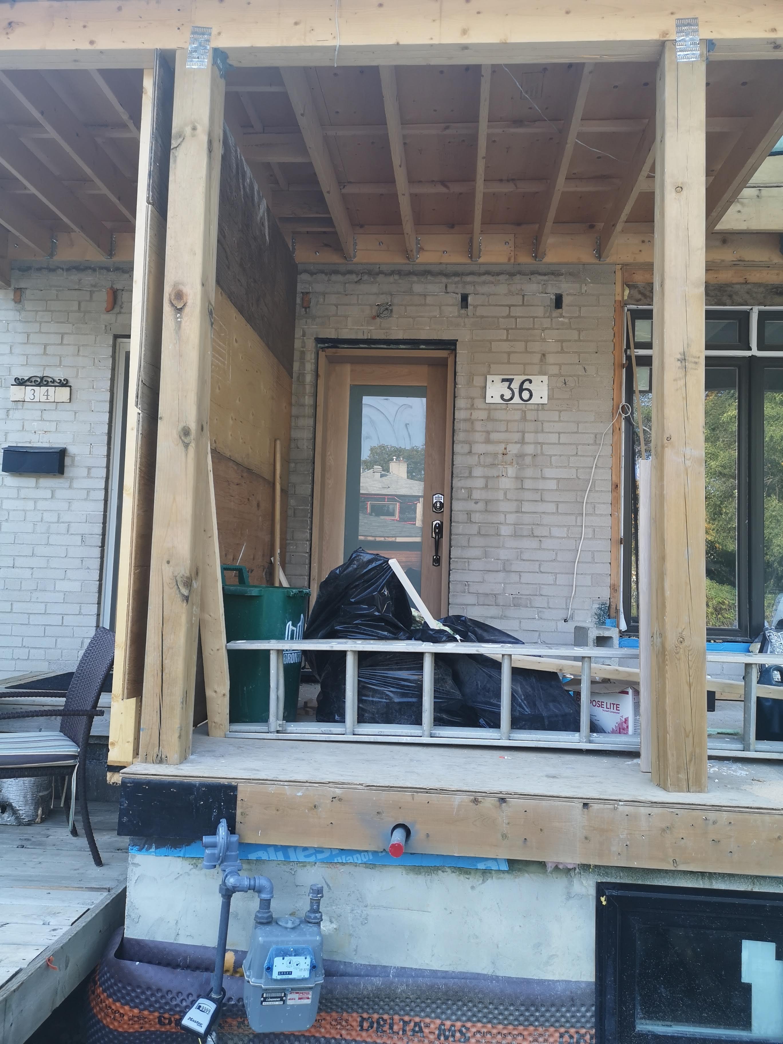Porch renovation close-up