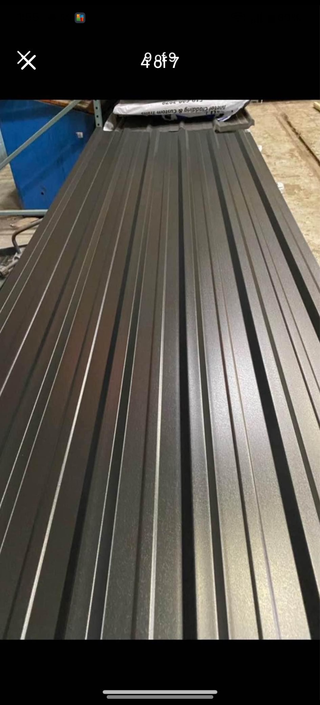 Metal roofing panels close-up
